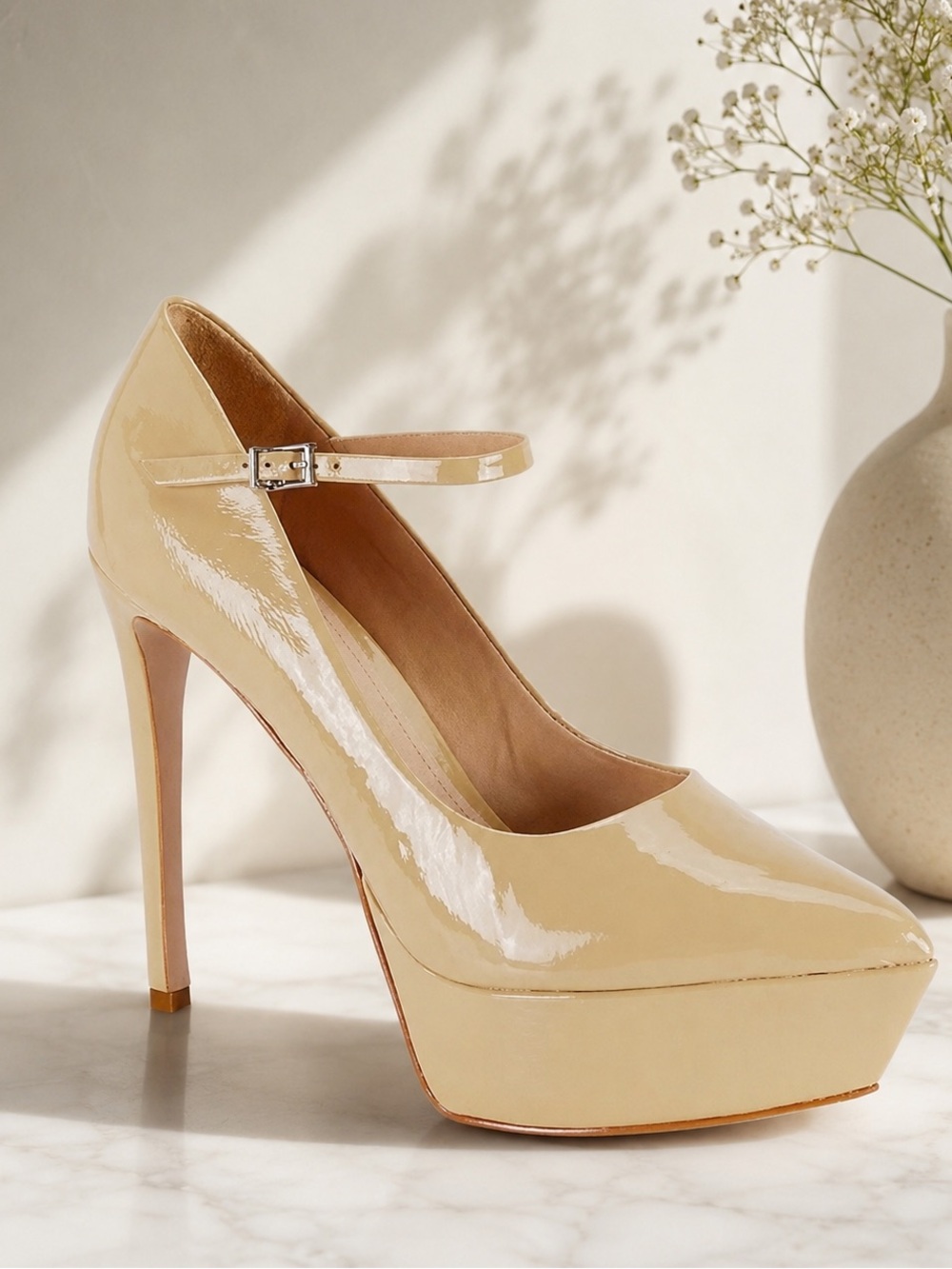 New $198 Schutz platform stiletto heels Kaia Mary Jane heels 7 B with Dust bag